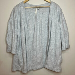 PURE J. JILL Soft Cozy Lounge Open Cotton Pockets Cardigan